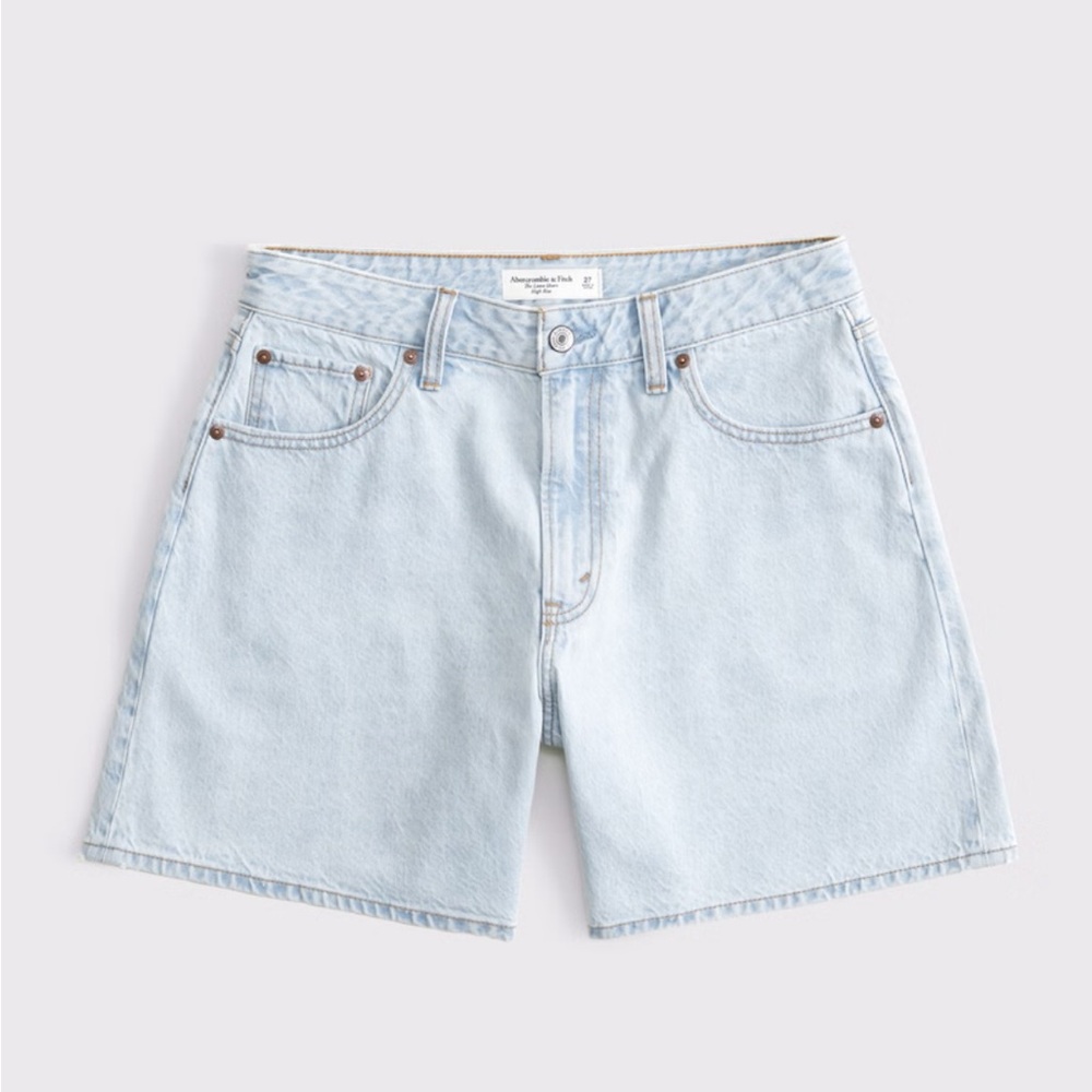 Abercrombie and fitch curve love high rise loose shorts denim jean shorts